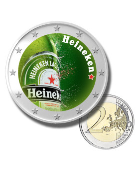 2 Euro Coloured Coin Beer Brand - Heineken