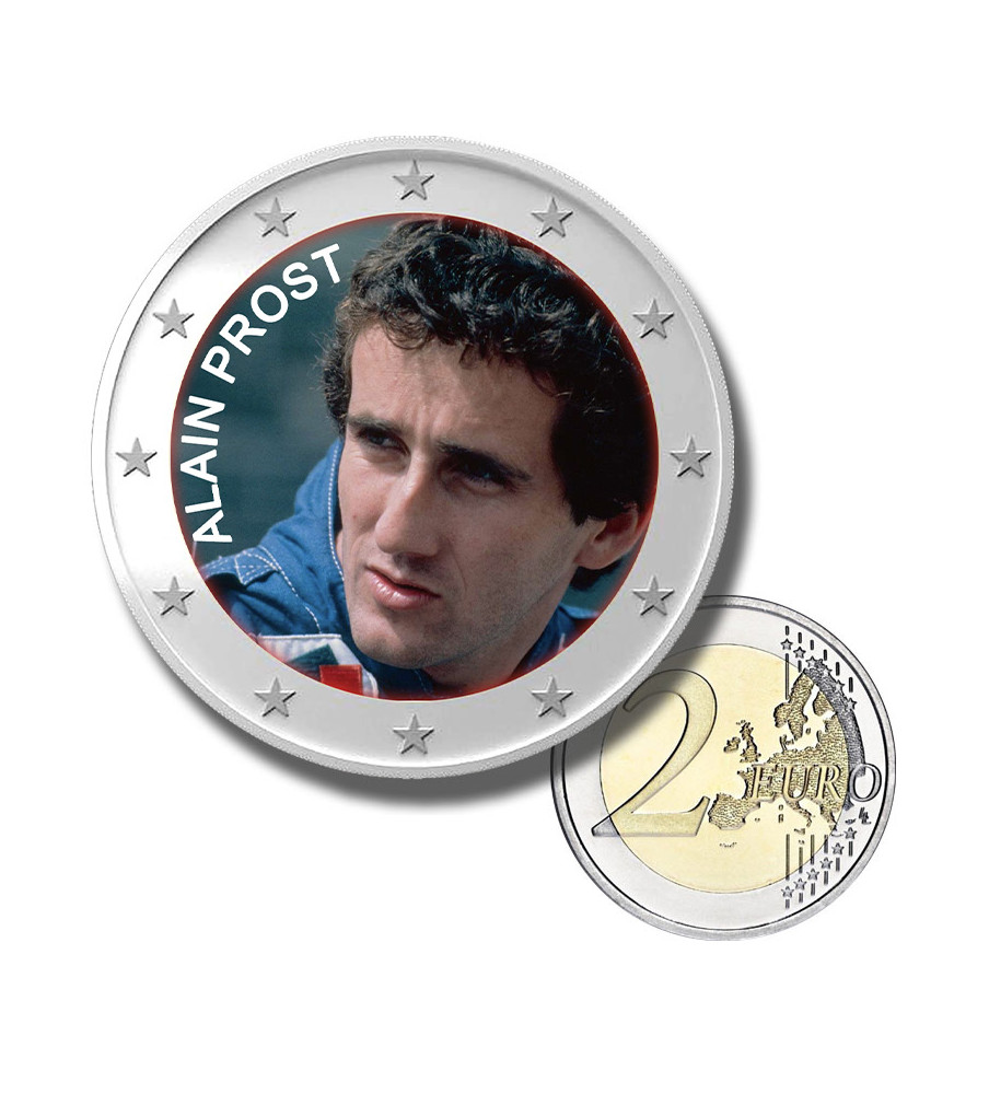 2 Euro Coloured Coin Racing Driver - Alain Prost