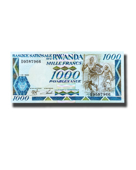 1988 Rwanda 1000 Francs Banknote National Costumes Uncirculated