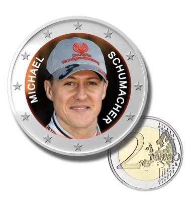 2 Euro Coloured Coin Racing Driver - Michael Schumacher