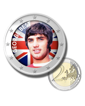 2 Euro Coloured Coin Football Star - George Best