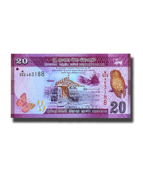 2021 Sri Lanka 20 Rupees Banknote Colombo Port Uncirculated