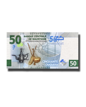 2023 Mauritania 50 Ouguiya Hybrid Commemorative Banknote Uncirculated