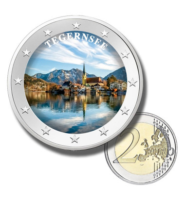 2 Euro Coloured Coin Alpine Lake - Tegernsee