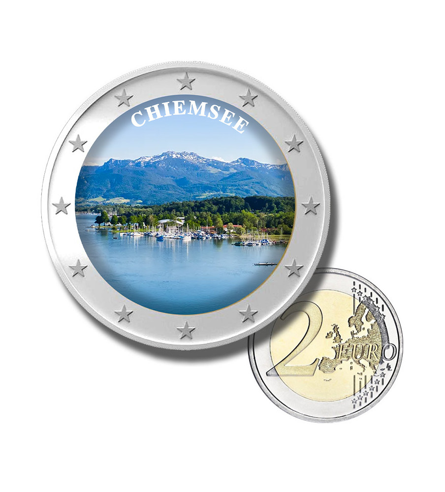 2 Euro Coloured Coin Pre-Alpine Lake - Chiemsee