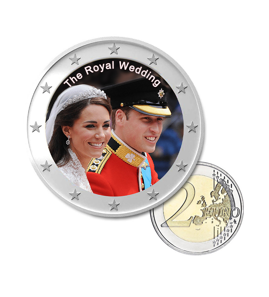 2 Euro Coloured Coin United Kingdom - The Royal Wedding