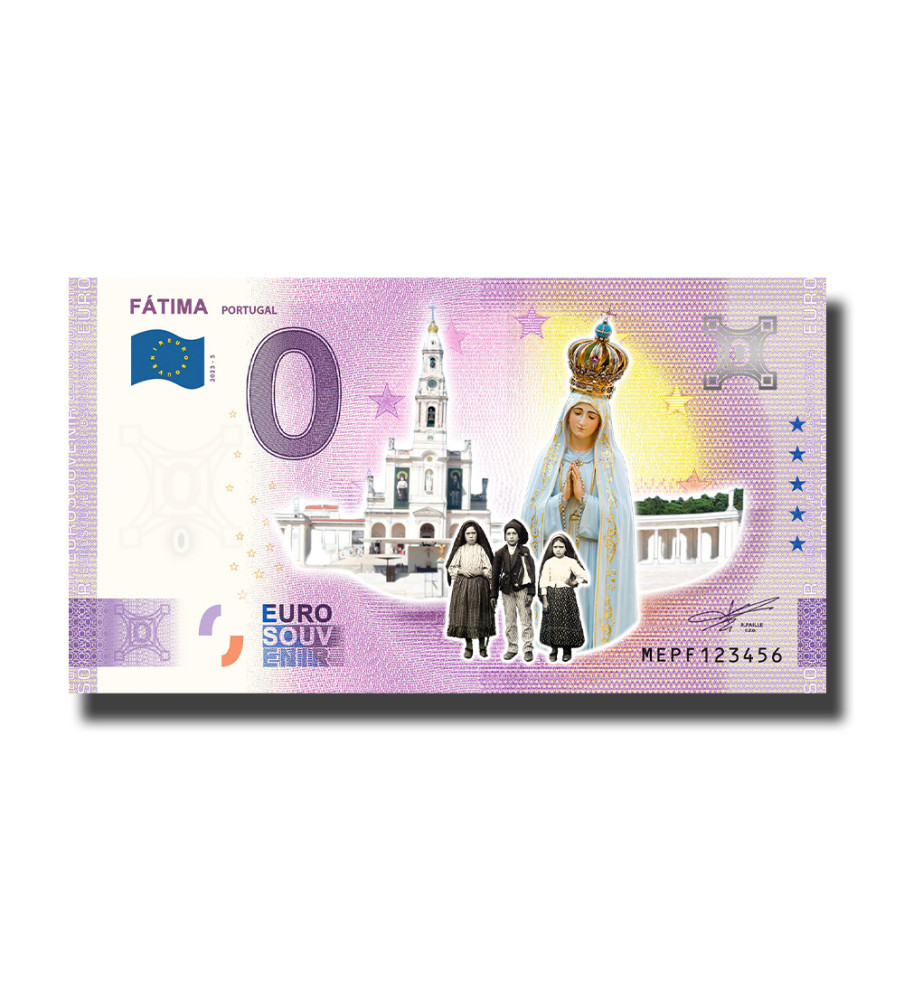 0 Euro Souvenir Banknote Fatima Colour Portugal MEPF 2023-5