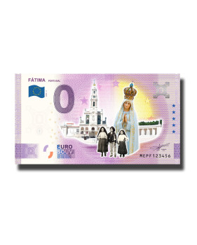 0 Euro Souvenir Banknote Fatima Colour Portugal MEPF 2023-5