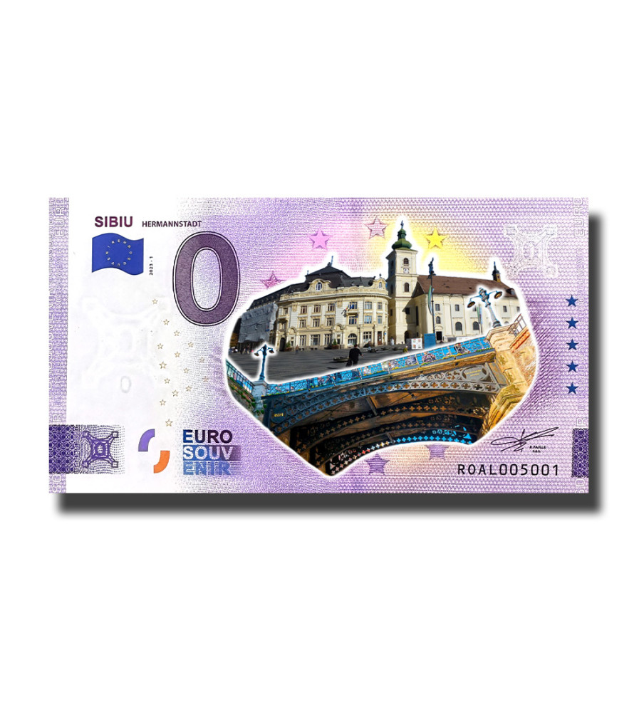 0 Euro Souvenir Banknote Sibiu Hermannstadt Colour Romania ROAL 2023-1