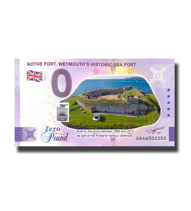 0 Pound Souvenir Banknote Nothe Fort Weymouth's Historic Sea Port Colour United Kingdom GBAW 2023-1