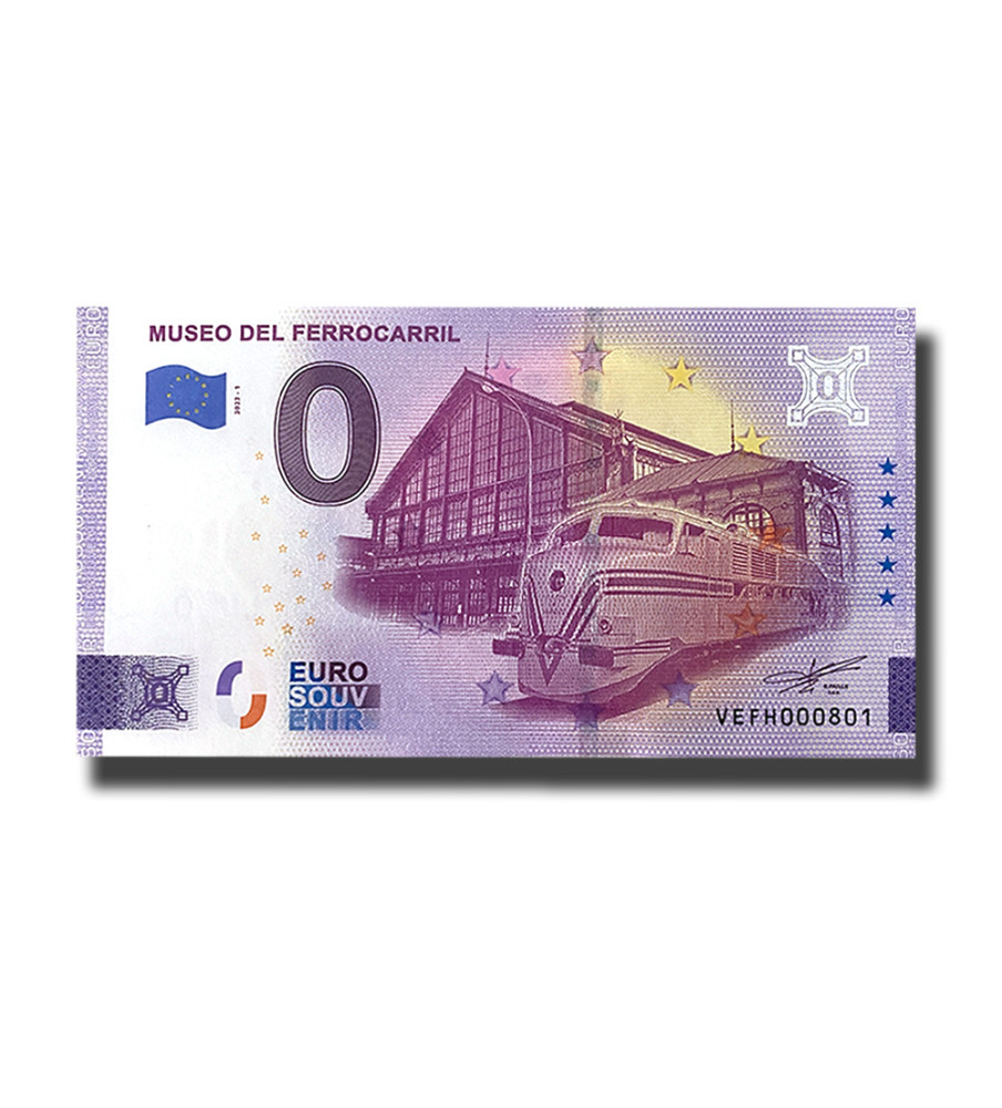 0 Euro Souvenir Banknote Museo Del Ferrocarril Spain VEFH 2022-1