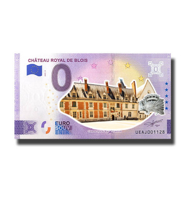 0 Euro Souvenir Banknote Chateau Royal De Blois Colour France UEAJ 2023-6