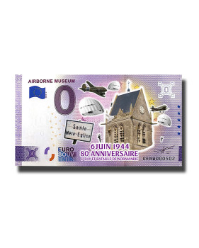 0 Euro Souvenir Banknote Airborne Museum Colour France UEBW 2023-4