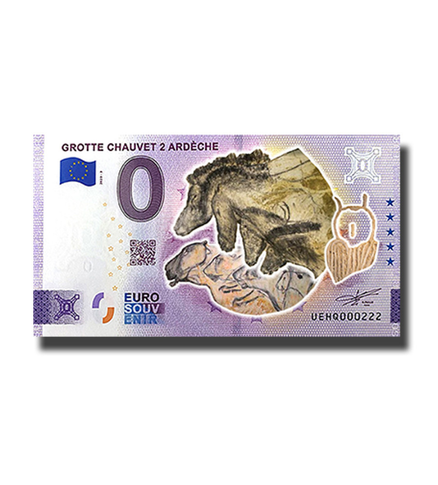 0 Euro Souvenir Banknote Grotte Chauvet 2 Ardeche Colour France UEHQ 2023-3