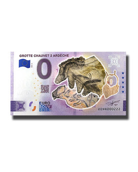 0 Euro Souvenir Banknote Grotte Chauvet 2 Ardeche Colour France UEHQ 2023-3