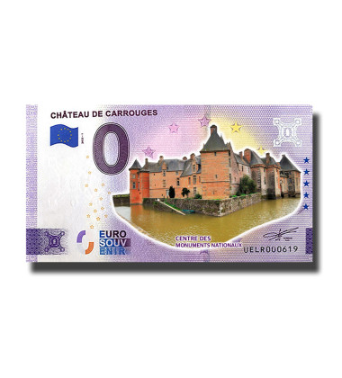 0 Euro Souvenir Banknote Chateau De Carrouges Colour France UELR 2023-1