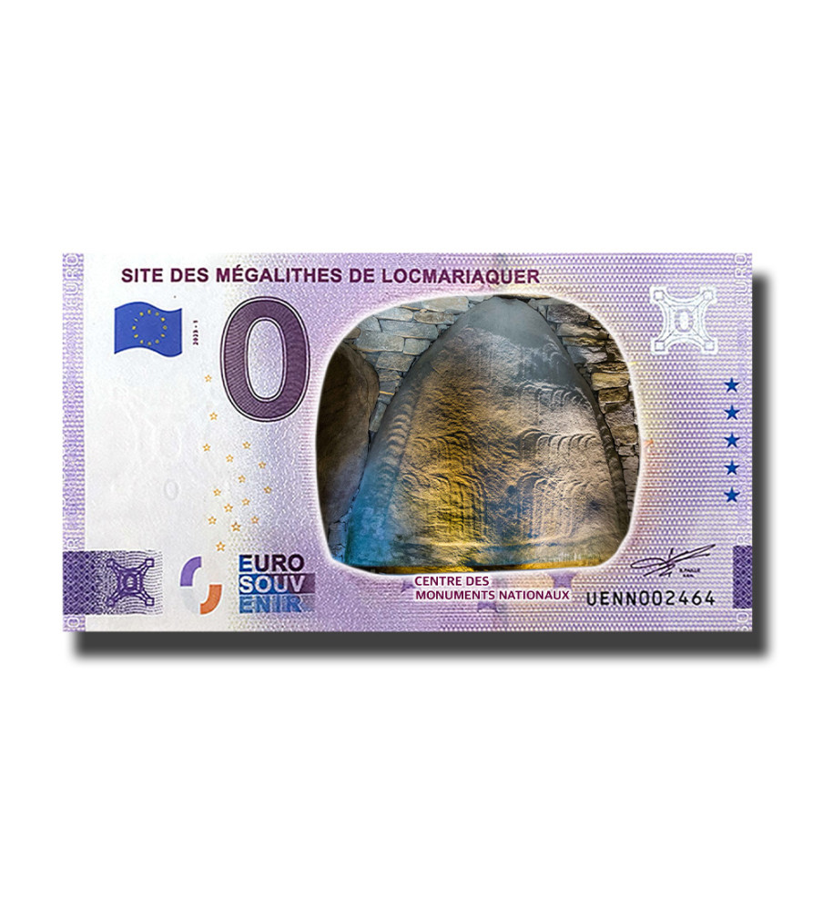 0 Euro Souvenir Banknote Site Des Megalithes De Locmariaquer Colour France UENN 2023-1