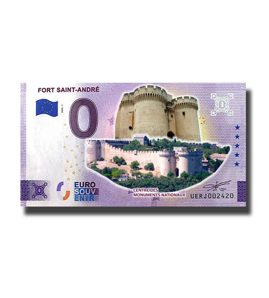 0 Euro Souvenir Banknote Fort Saint-Andre Colour France UERJ 2023-1