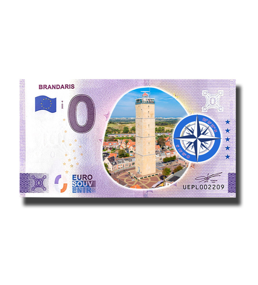 0 Euro Souvenir Banknote Brandaris Colour France UEPL 2022-6