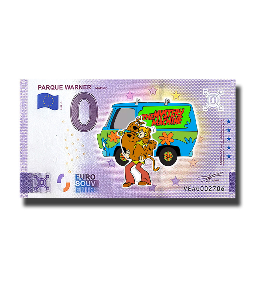 0 Euro Souvenir Banknote Parque Warner Madrid Scooby-Doo Colour Spain VEAG 2023-5
