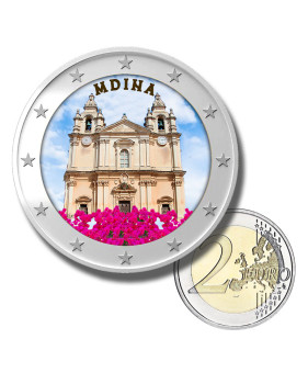 2 Euro Coloured Coin Saint Paul's Cathedral - Mdina - Malta