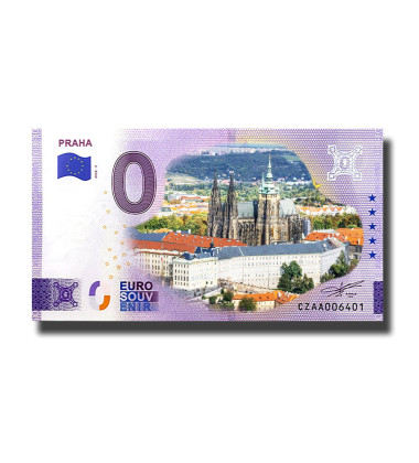 0 Euro Souvenir Banknote Praha Colour Czech Republic CZAA 2022-5