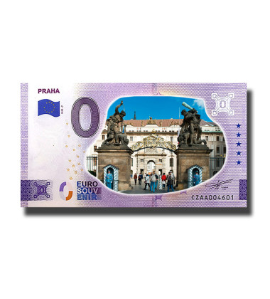 0 Euro Souvenir Banknote Praha Colour Czech Republic CZAA 2022-7