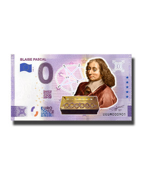 0 Euro Souvenir Banknote Blaise Pascal Colour France UEUM 2021-2