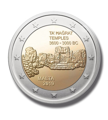 2019 Malta Ta Hagrat Temples 2 Euro Coin Roll