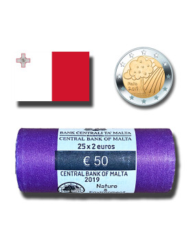2019 Malta Nature and Environment 2 Euro Coin Roll