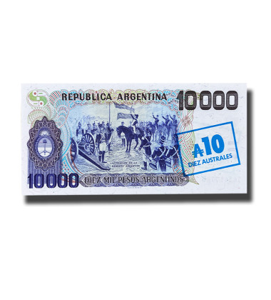 1985 Argentina 1000 Pesos Banknote Manuel Belgrano, Overprint Uncirculated