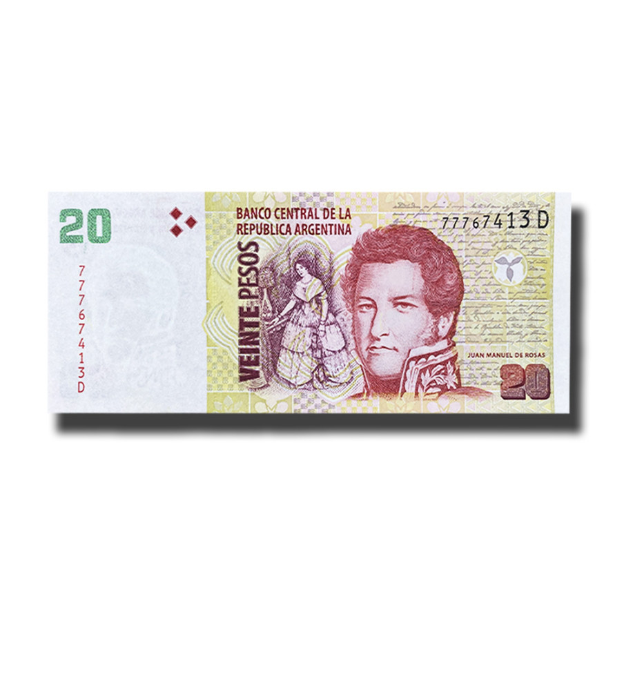 2003 Argentina 20 Pesos Banknote Juan Manuel De Rosas Uncirculated