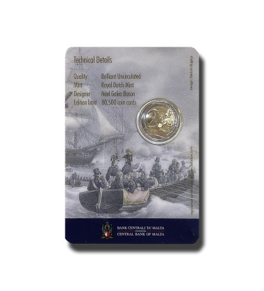 2 Euro Coloured Coin Card 2023 Malta Napoleon Bonaparte and the French in Malta