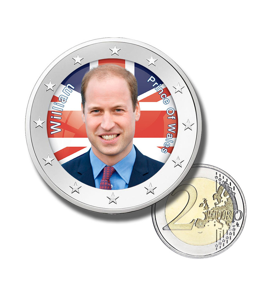 2 Euro Coloured Coin United Kingdom - William - Prince Of Wales