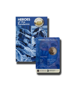 2 Euro Coloured Coin 2021 Malta Heroes Of The Pandemic