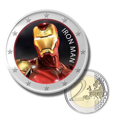 2 Euro Coloured Coin Set of 5 in Presentation Box - Superhero Movies