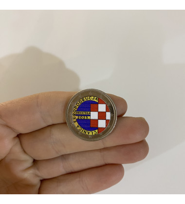 2 Euro Coloured Coin 2023 Croatia Member Of Euro Area