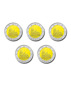 2011 Germany A D F G J Nordrhein-Westfalen 2 Euro Coin Set of 5