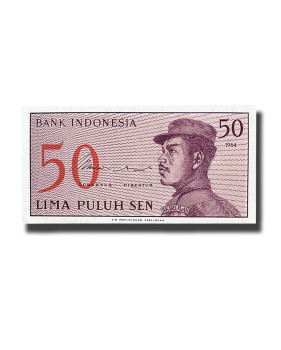 1964 Indonesia 50 Sen Banknote Uncirculated