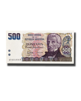 1984 Argentina 500 Pesos Banknote Gral San Martin Uncirculated