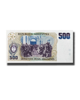 1984 Argentina 500 Pesos Banknote Gral San Martin Uncirculated