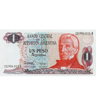 1984 Argentina 1 - 100 Pesos Gral San Martin - Set of 5 Banknotes Uncirculated