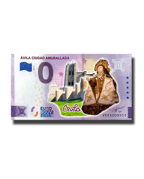 0 Euro Souvenir Banknote Avila Ciudad Amurallada Colour Spain VEEX 2022-2