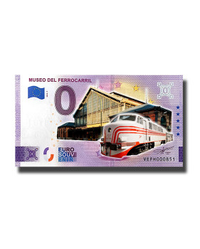 0 Euro Souvenir Banknote Museo Del Ferrocarril Colour Spain VEFH 2022-1