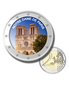 2 Euro Coloured Coin Notre-Dame de Paris - France