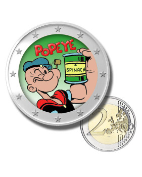 2 Euro Coloured Coin Popeye the Sailor Man