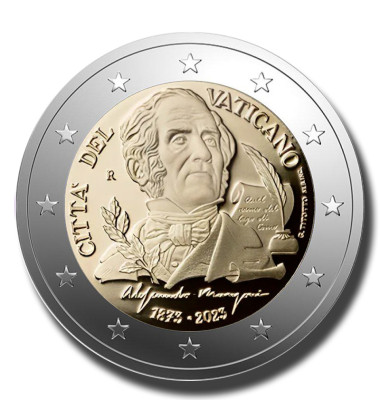 2023 Vatican 150th Anniversary of the Death of Alessandro Manzoni 2 Euro Coin