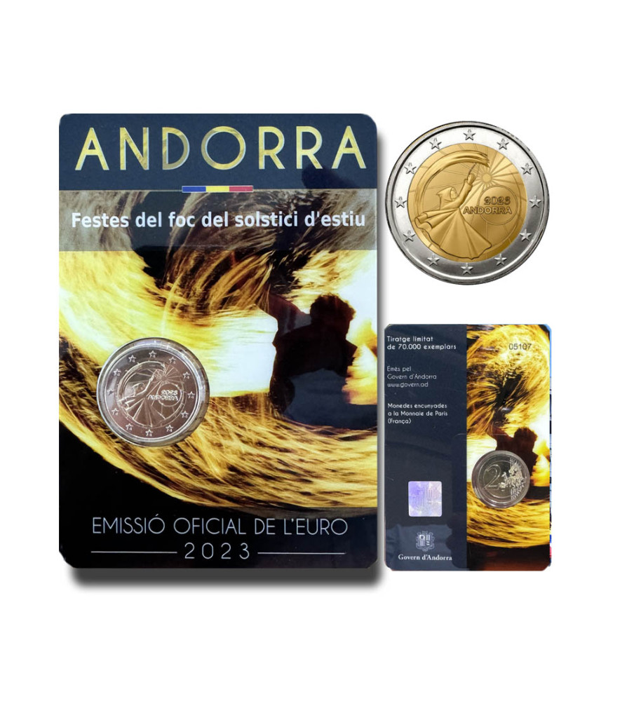 2023 Andorra Summer Solstice Fire Festivals 2 Euro Coin