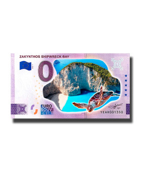 0 Euro Souvenir Banknote Zakynthos Shipwreck Bay Colour Greece YEAR 2023-1