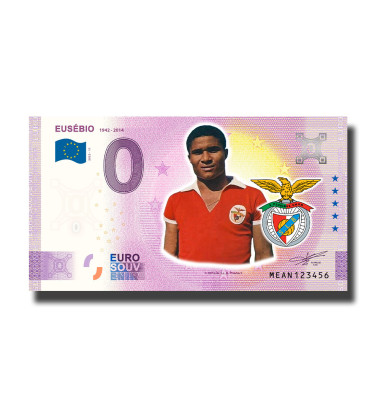 0 Euro Souvenir Banknote Eusebio 1942-2014 Colour Portugal MEAN 2023-11